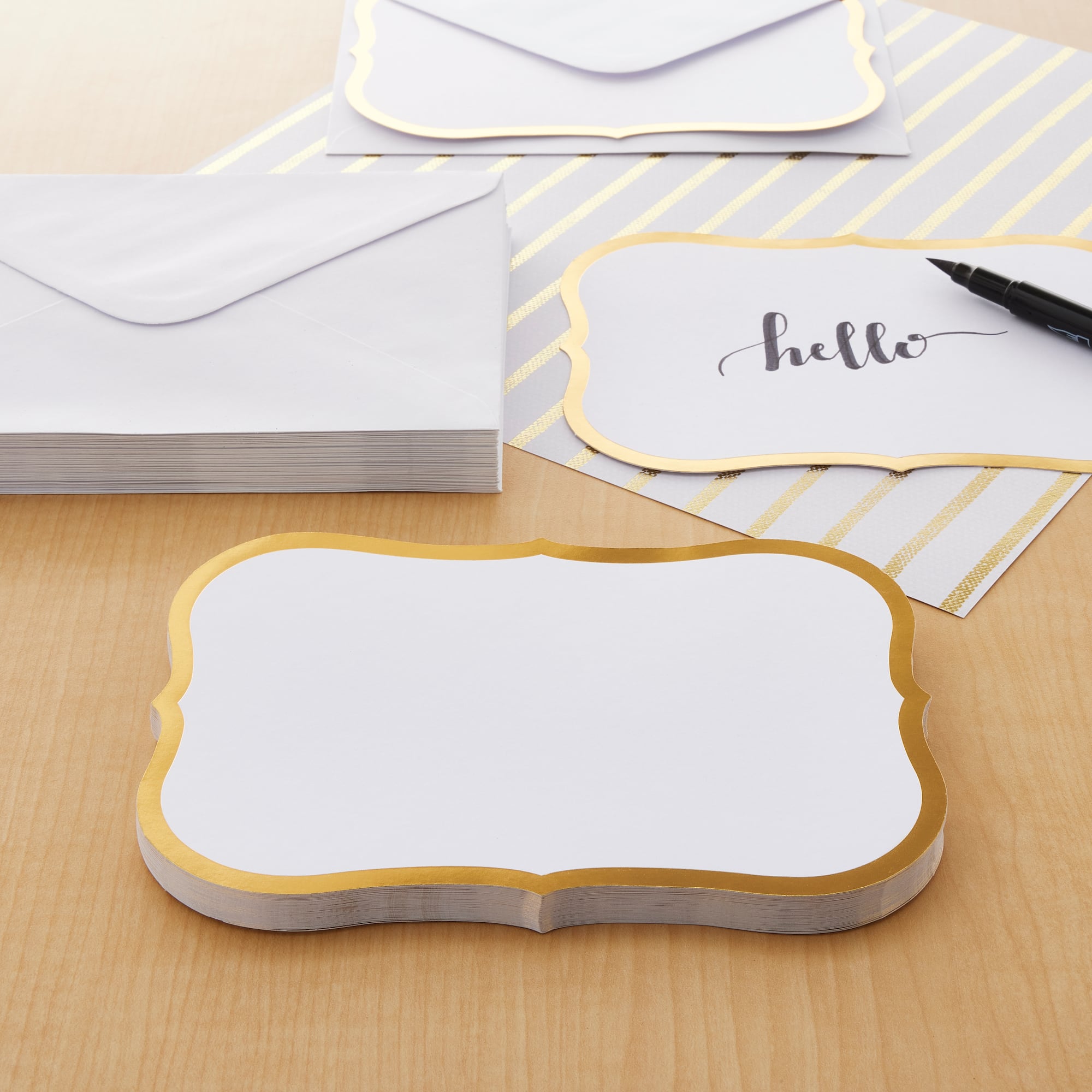 Gold Trim Shield Cards with Envelopes by Recollections™
